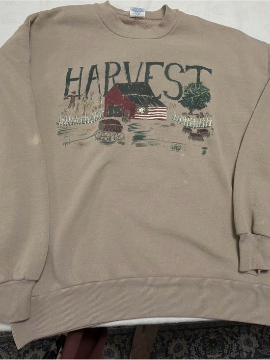 Jerzees Tops - Jerzees Harvest Graphic Beige Sweatshirt